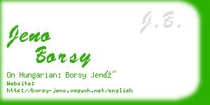 jeno borsy business card